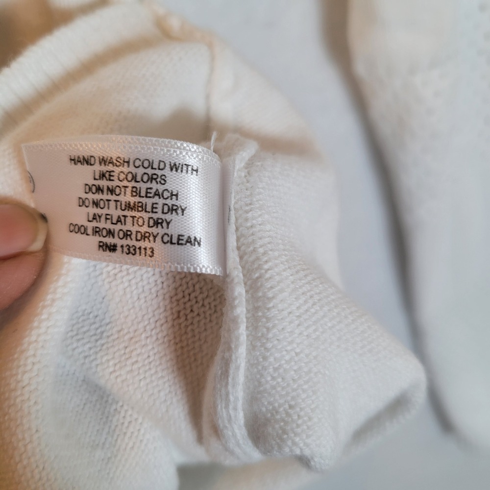 Lisa Todd Womens Bulldog Lover Knit Cotton Sweater Top Size Small White Animal - Picture 8 of 11